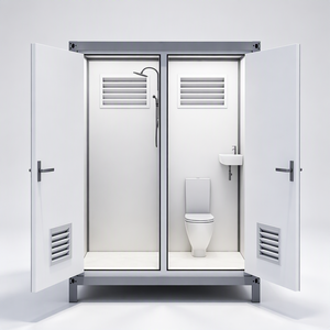 Unité de toilettes portative 2-en-1 écologique et durable en panneaux sandwich, double cabine, à plat, facile à assembler, avec <span class=keywords><strong>sol</strong></span> en pierre de granit pour parc - Product Image 6