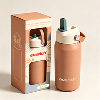 Bouteille d'eau isotherme en acier inoxydable de qualité supérieure 500 ml, gourde sport élégante bicolore avec poignée