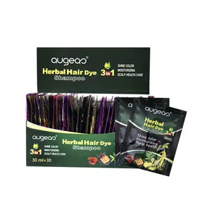 fast ship sachet herbal plant extract 3 in 1 argan oil no stick sachet black permanent hair dye shampoo for gray hair