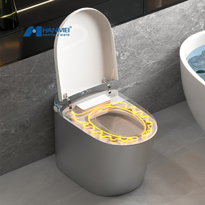 HANMEI <strong>Blue</strong> Wc Floor Mounted Intelligent Foam Siphonic Automatic Flush Ceramic Smart <strong>Toilet</strong> - Product Image 6
