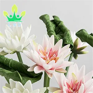 Floral Marchandises Fleur de Lotus Artificielle Tige 12 "de Haut Pour La Décoration de Bureau À la Maison