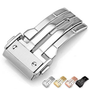 Hebilla de <span class=keywords><strong>Reloj</strong></span> Clásica de Acero Inoxidable de 18 mm, 20 mm, 22 mm, 24 mm, Cierre Plegable Compatible con Relojes <span class=keywords><strong>Hublot</strong></span>/Big Bang - Plateado, Dorado, Negro - Product Image 1