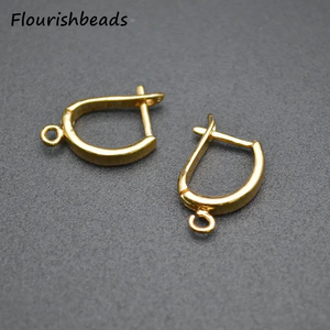 Bonne qualité antirouille 18K or argent plaqué levier arrière U forme Shvenzy boucles d'oreilles crochets résultats pour la fabrication de bijoux - Product Image 2