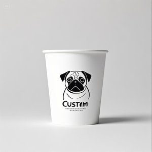 Customized Logo Printed Disposable Coffee Paper Cup Single Wall Craft Paper Packaging