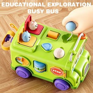 Autobús de <span class=keywords><strong>Juguete</strong></span> Educativo para Niños Pequeños, Multifuncional e Interactivo, con Figuras de Animales, <span class=keywords><strong>Juguete</strong></span> de Autobús para Desarrollo de la Motricidad Fina - Product Image 6