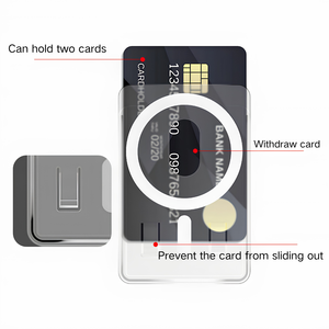 Novo Porta-Cartões Magnético Transparente Fosco Antiderrapante com Clipe Traseiro para Celular, Suporte para Cartões de Crédito, Fabricação OEM - Product Image 4