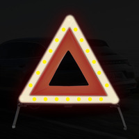 Panneau triangulaire d'avertissement d'urgence pour voiture, triangle de sécurité réfléchissant avec emballage en boîte rouge