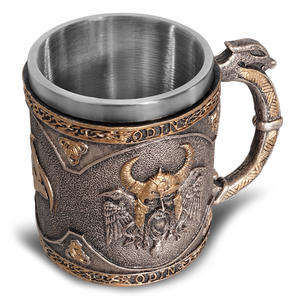 Jarra Vikinga con Diseño de Calavera y Serpiente, Jarra Nórdica, Taza Vikinga de Thor, Tazas Creativas con Motivos Vikingos Mitológicos Noruegos - Product Image 1