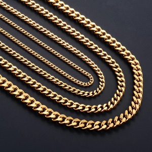 Collar de Acero Inoxidable para Hombre, Cadena Cubana Gruesa Estilo Miami para Mujer, Joyería Metálica Estilo Rock Punk, Regalo, Chapado en Oro, Gargantilla - Product Image 4