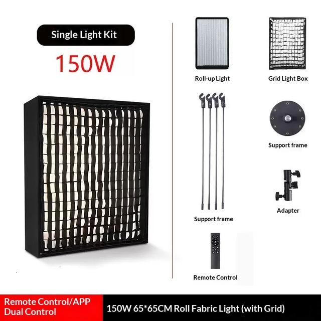 Rolling Cloth Camera Light App Control 150W Light Boxes Rectangle Softbox Photo Studio Lamp Photographic Lighting LED Soft Box