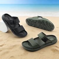 OLICOM Claquettes personnalisées OEM pour hommes, semelle EVA, double bride, soutien de la voûte plantaire, antidérapantes, légères, pour intérieur, plage, piscine, été