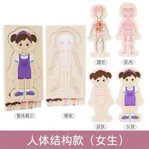 Rompecabezas Montessori de Madera para Aprender sobre las Partes del Cuerpo Humano, Anatomía del Esqueleto, Rompecabezas de Mi Cuerpo para Niños Pequeños, Niños y Niñas - Product Image 6