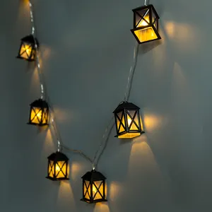 Новейшая прямоугольная лампа, уличная пластиковая гирлянда в форме фонаря, винтажные крючки, Рождественская светодиодная фея, ночная светодиодная гирлянда