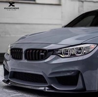 Lame de pare-chocs avant en fibre de carbone style CS pour BMW F80 M3 F82 M4 2014-2019 – Kit carrosserie lèvre avant