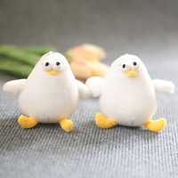 Porte-clés en peluche amusant et mignon en forme de mouette, de canard ou de poulet, jouet en peluche doux, breloque pour clés