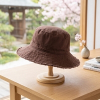 Chapeau Bob Unisexe Adulte en Coton Lavé Personnalisable avec Logo, Style Décontracté Printemps-Été, pour Activités de Plein Air
