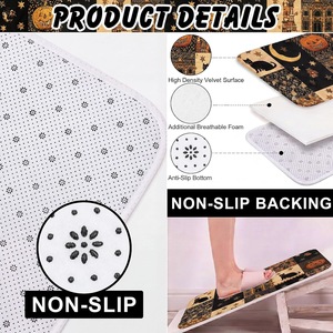 Cortina de Ducha de Poliéster con Diseño de Gato Calabaza Negra y Luna, Impresión Digital Personalizada, Impermeable, Venta al por Mayor, Moderna - Product Image 4