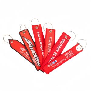 Vêtement brodé personnalisé texte personnalisé lettre Logo broderie tissu porte-clés pour compagnie aérienne - Product Image 1