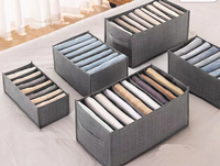 Grilles de rangement pliables pour commode et armoire de chambre, boîtes de rangement pour chaussettes, sous-vêtements, cravates, foulards, organisateur de tiroir et séparateur