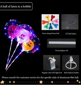 Bóng bay Bobo mặt đất gian hàng chợ đêm bóng hoạt hình trong suốt net màu đỏ chứa Bong Bóng Lá Nhỏ - Product Image 6