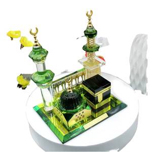 YASEEN Crystal Glass Building Model Muslim <b>Table</b> Decoration Portable Centerpiece Sign Islamic Ramadan Supplies - Product Image 4