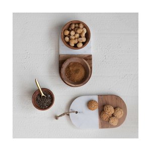 Bol en bois naturel artisanal pour servir des salades, des fruits, des collations, des fruits secs et pour une utilisation à la maison et en cuisine - Product Image 5