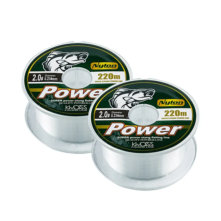 100% Nylon Monofilament 220 meter fishing Line with spool and packaging box