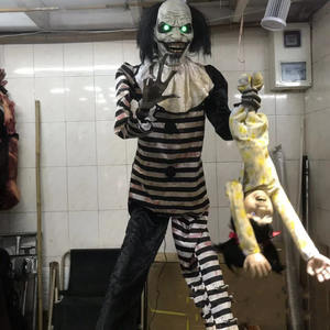 Decoración brillante Horror Interior Exterior Props Animatronics Animado Divertido Swinging Joker Fantasma <span class=keywords><strong>de</strong></span> pie Payaso eléctrico - Product Image 1