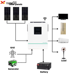อินเวอร์เตอร์พลังงานแสงอาทิตย์แบบออน/ออฟกริด <span class=keywords><strong>3KW</strong></span> 3000W พร้อมฟังก์ชัน MPPT รองรับการเชื่อมต่อกริด ใช้ได้กับแบตเตอรี่ลิเธียม คลื่นไซน์ - Product Image 6