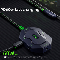 Station d'accueil audio PIVA 3,5 mm DAC 32 bits/384 kHz, câble de 70 cm, prise droite, hub USB Type-C 480 Mbps, adaptateur de jeu OTP pour téléphones