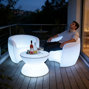 Rechargeable LED Outdoor <strong>Bar</strong> Table Waterproof Patio Furniture Remote Control Color-Changing Feature for Garden Parties Coffee - Product Image 6