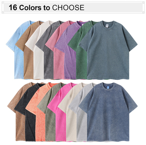 AK01 Camiseta de Hombre Oversize de Algodón 100% de Alta Calidad, 260 Gsm, Tejido de Punto, Personalizable, Lavado Ácido, Estilo Vintage Urbano, Venta al por Mayor - Product Image 3