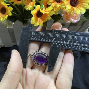 Liontin antik kristal alam, batu energi pelindung cinta kualitas tinggi kecubung setengah perak - Product Image 5