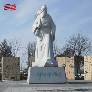 Estátua gigante de Hua Tuo, figura histórica esculpida em pedra em grande escala, personalizável