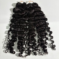 Extensions de cheveux humains bouclés birmanes, effet plume, pré-bouclées, pour tresses torsadées, cheveux invisibles au crochet