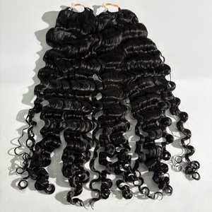 Extensiones <span class=keywords><strong>de</strong></span> Cabello Humano Rizado Birmano con Efecto Pluma, Pre-Enlazadas, para Trenzas, Cabello <span class=keywords><strong>Invisible</strong></span> para Crochet - Product Image 2
