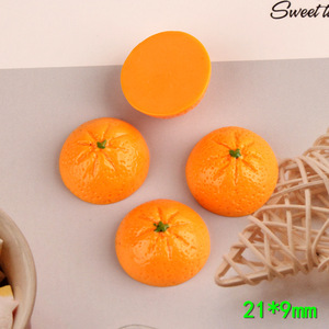 Résine simulée demi-<span class=keywords><strong>orange</strong></span>, à dos plat, de forme ronde, pour le <span class=keywords><strong>bricolage</strong></span>, vente en gros, - Product Image 2