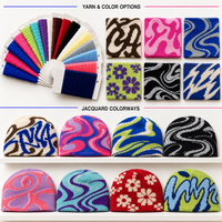 Gorro de Punto con Logotipo Jacquard Personalizado, Cálido y Acogedor para Invierno, Lana Merino Multicolor, Estilo Urbano, Deportivo, Gorro Beanie Y2K