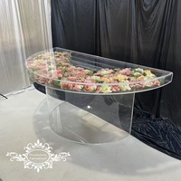 Transparente Halbrunde Acryl Moderne Hotel-Möbel Esstische für Hochzeiten Braut-und-Bräutigam-Tische