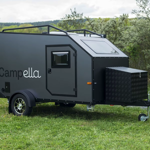 Minicaravana Campella de Calidad Excepcional, Negra, Remolcable, para 2 Personas, Aventura al Aire Libre, Todoterreno, Remolque de Viaje de Aluminio - Product Image 1