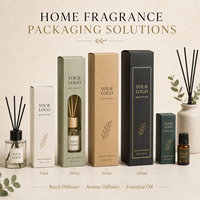Boîte personnalisée pour diffuseur à bâtonnets 50 ml, petit carton pliable avec logo pour emballage de parfum d'ambiance et d'arômes