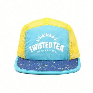 Custom High Quality Dobby 5 Panel Nylon <b>Waterproof</b> Adjustable Quick Dry Mesh Flexible Soft Duckbill Brim Printed Logo Unisex <b>Cap</b> - Product Image 2