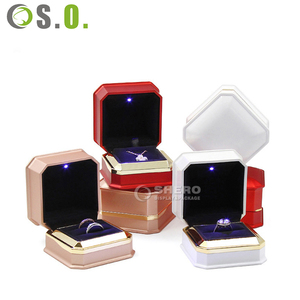 Caja de Embalaje de Joyería de Lujo Personalizada con Luz LED, Caja de Almacenamiento de Joyería Rectangular de Cuero PU para Colgante, Collar, Pendientes y Anillo - Product Image 3