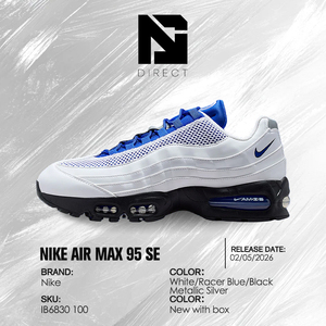 Air Max 95 'Total 90' White Blue Mesh Lace-Up Nike Sneakers Breathable Round Toe All Seasons Walking Shoes - Product Image 6
