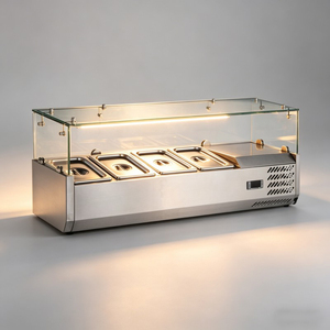 Countertop Visible Glass Display Chiller Commercial Salad Prep <b>Refrigerator</b> for Cafe Restaurant Fresh Ingredients - Product Image 1