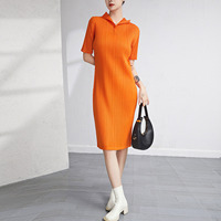 Robe chemise décontractée unie pour femme, nouvelle collection 2026, longueur genou, manches courtes