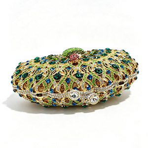 Luxury Crystal Evening <strong>Clutch</strong> <strong>Bag</strong> Women Peacock Rhinestone Party Purse Chain Handbag <strong>for</strong> <strong>Wedding</strong> - Product Image 3