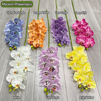 HGA Vente en gros de fleurs artificielles en vrac, orchidées à longue tige en latex, orchidées Phalaenopsis au toucher réel pour la décoration de table de mariage