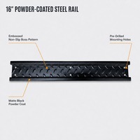 Organisateur d'outils de garage mural, kit de rail métallique 10 pièces, crochets ondulés, support de rangement robuste et réglable pour atelier et remise