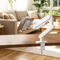Nouveau support de tablette flottant en alliage d'aluminium avec ressort à gaz réglable, rotation à 360°, capacité de charge de 6 kg, support de bureau pour smartphone